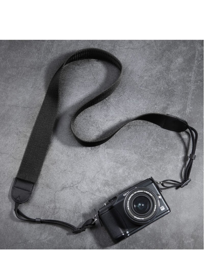 Camera Sling Shoulder Straps, Adjustable with Quick Release Buckles, 1.5 Wide Woven Universal Neck Strap, Suitable for Nikon Canon Sony DSLR (Black) - Image 2