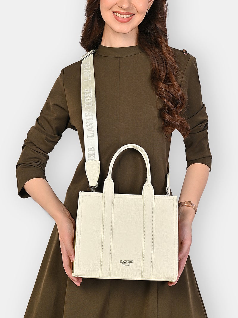Lavie Luxe Women's Cob's25 Medium satchel (Off White) - Image 2