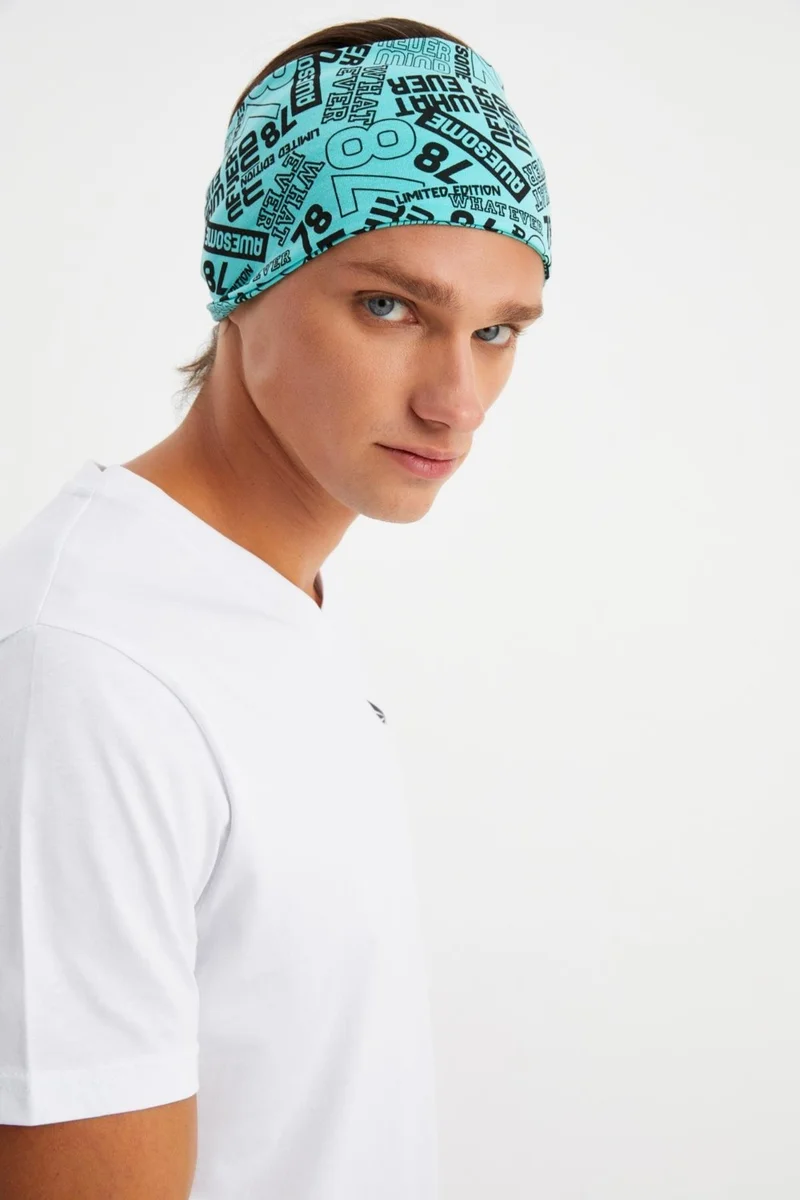 بوتيكجيز Turquaz Men's Cotton Combed Comb, Non-Slip, Ultra Light, Sport Wide Headband Bandana Buff