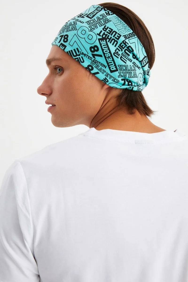 بوتيكجيز Turquaz Men's Cotton Combed Comb, Non-Slip, Ultra Light, Sport Wide Headband Bandana Buff