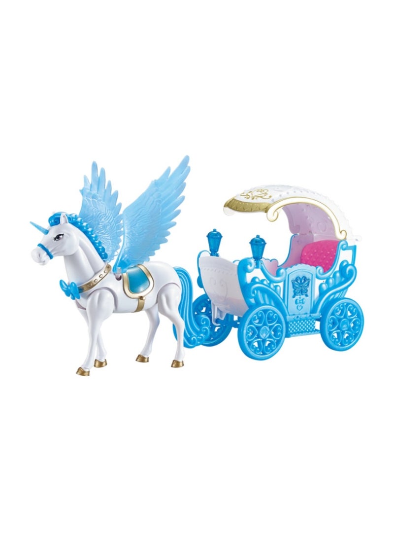 Sarah Creations Walking unicorn with carriage Doll and music Assorted colour - Image 2