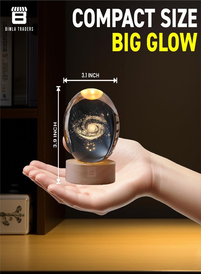 CRAE 3D Milky Way Ball Night Light with Wooden Base for Home Decor, Living Room, Bedrooms Ornament - Image 3