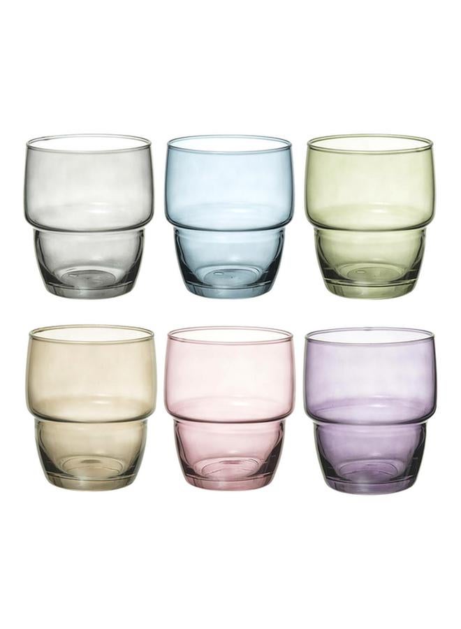 Secret de Gourmet 6-Piece Rodrig'eau Teflon Coated Short Tumbler Glass Set Multicolor 280ml  - Image 1