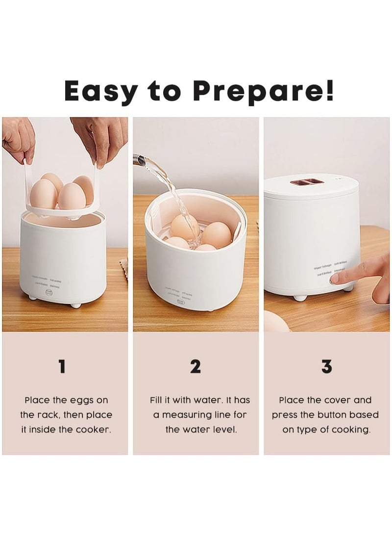 KASTWAVE Rapid Egg Cooker - Electric With Auto Shut Off and Alarm, Mini for Steamed, Hard Boiled, Soft Boiled Eggs and Onsen Tamago - Boiler for Home Kitchen  - Image 2