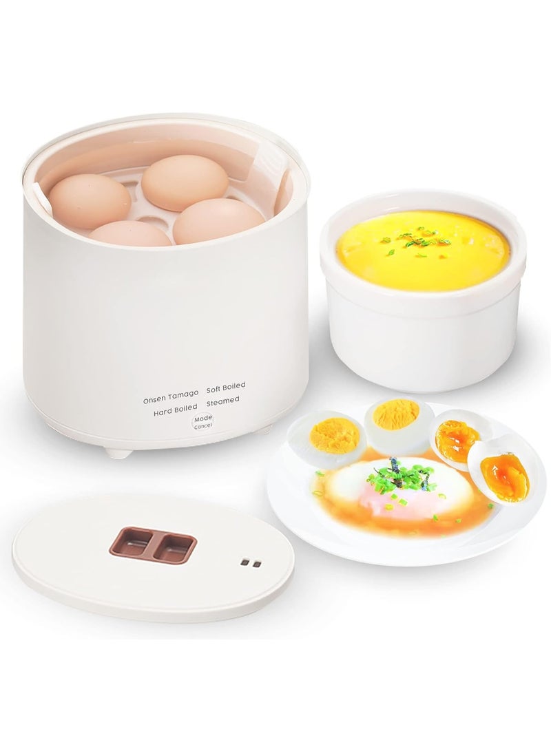 KASTWAVE Rapid Egg Cooker - Electric With Auto Shut Off and Alarm, Mini for Steamed, Hard Boiled, Soft Boiled Eggs and Onsen Tamago - Boiler for Home Kitchen  - Image 1