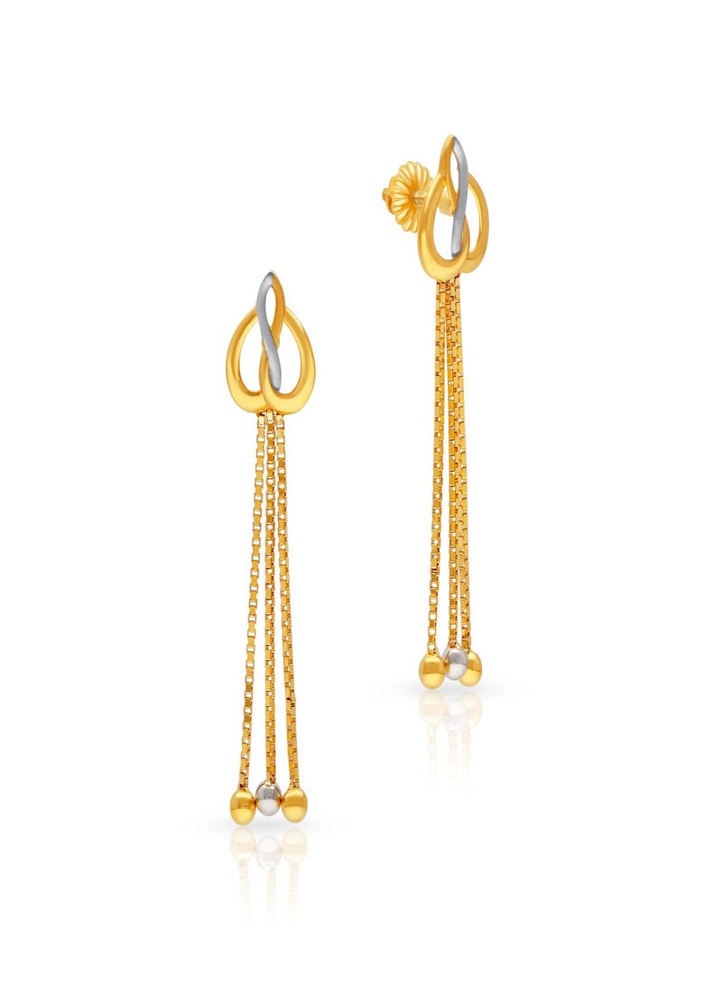 Malabar Gold and Diamonds 22 Karat 916 Purity Dangle Style Screw Nut Earring for Women ERDZL52333 - Image 1