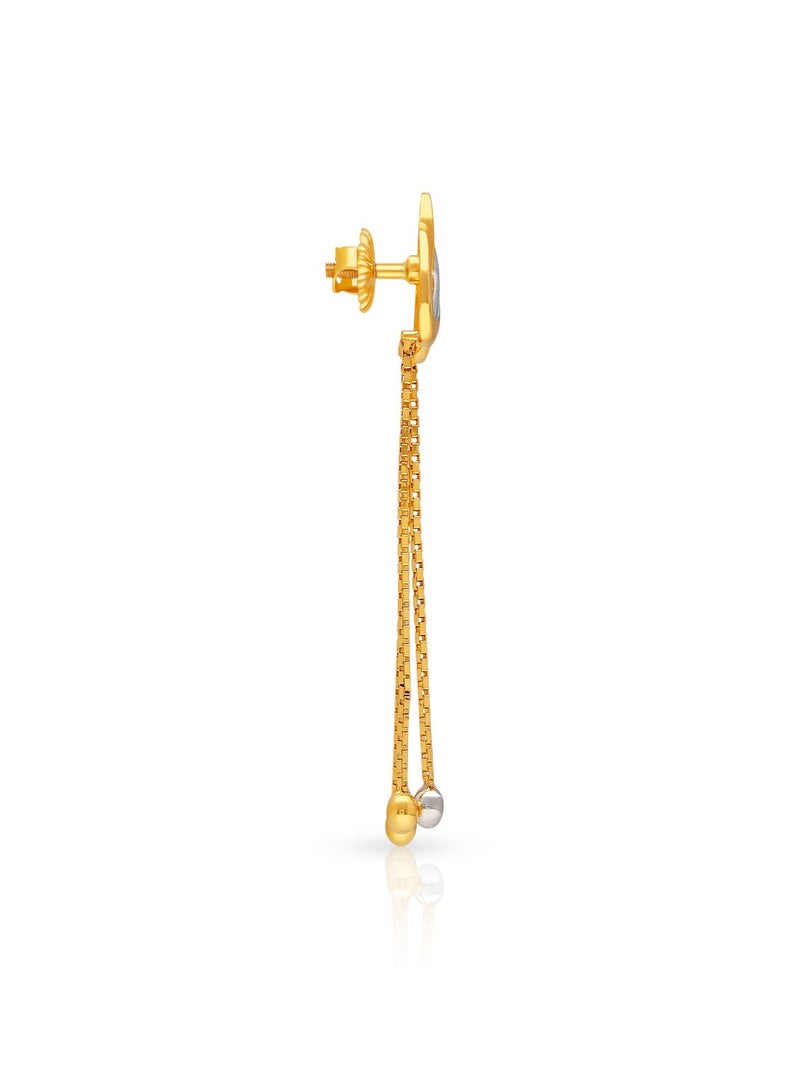 Malabar Gold and Diamonds 22 Karat 916 Purity Dangle Style Screw Nut Earring for Women ERDZL52333 - Image 2