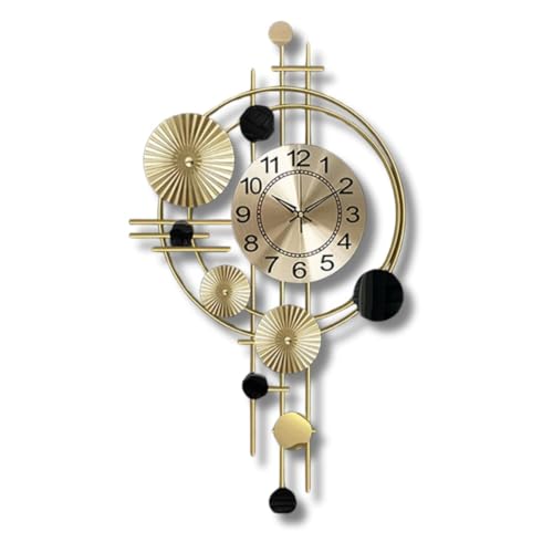 FUNTEREST Metal Wall Hanging Floral Handmade Sweep Machine Silent Analog Wall Clock Watch Multicolor for Bedroom/Drawing Room/Hall/Dining Room (30X16 Inch) - Image 2