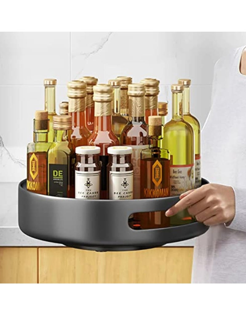 Arabest Carbon Steel Lazy Susan Organizer,Black 360°Stable Revolving Spice Rack Turntable for Pantry Cabinet,Decorative Trays Storage Containers Organizer for Kitchen Cabinet, Snacks, Bathroom,12.2inch - Image 5