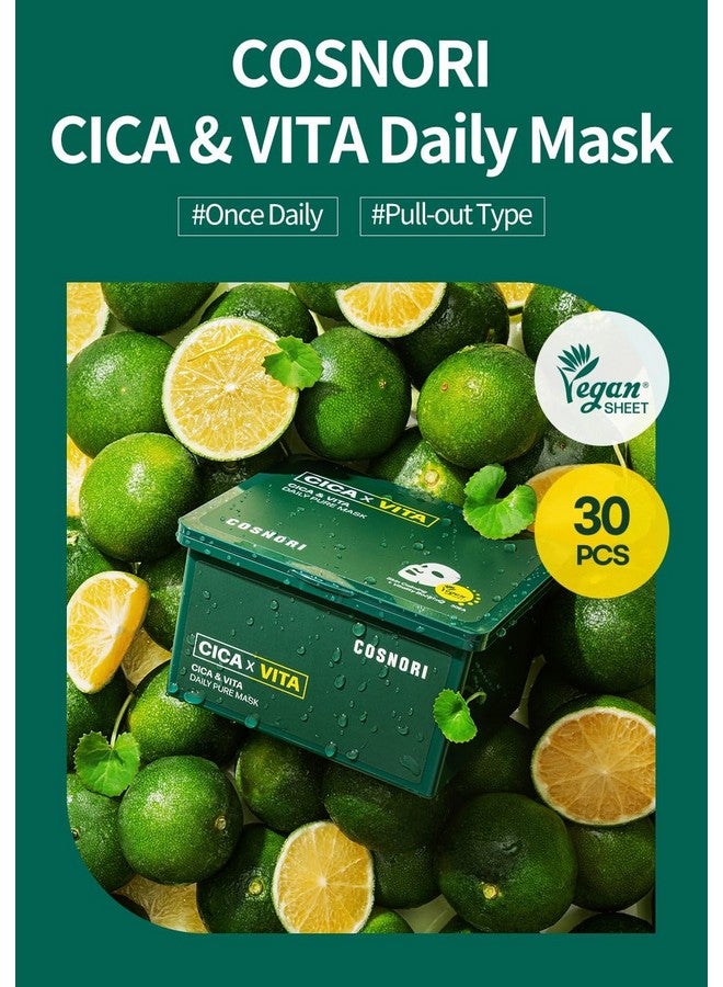 COSNORI Cica & Vita Daily Pure Mask - Vegan daily mask sheet, Convenient & Quick soothing, Vitality boosting care, 100% pure lyocell sheet, 30 sheets/11.8 fl oz - Image 2