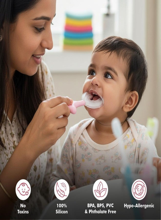 BE'BE' BURP Bebe Burp U Shaped Toothbrush for Kids, Food Grade Soft Silicone Brush Head, 360° Oral Teeth Cleaning Tools, Children Infant U Shape Manual Toothbrush (2-8 Years)(Star Shape) - Image 4