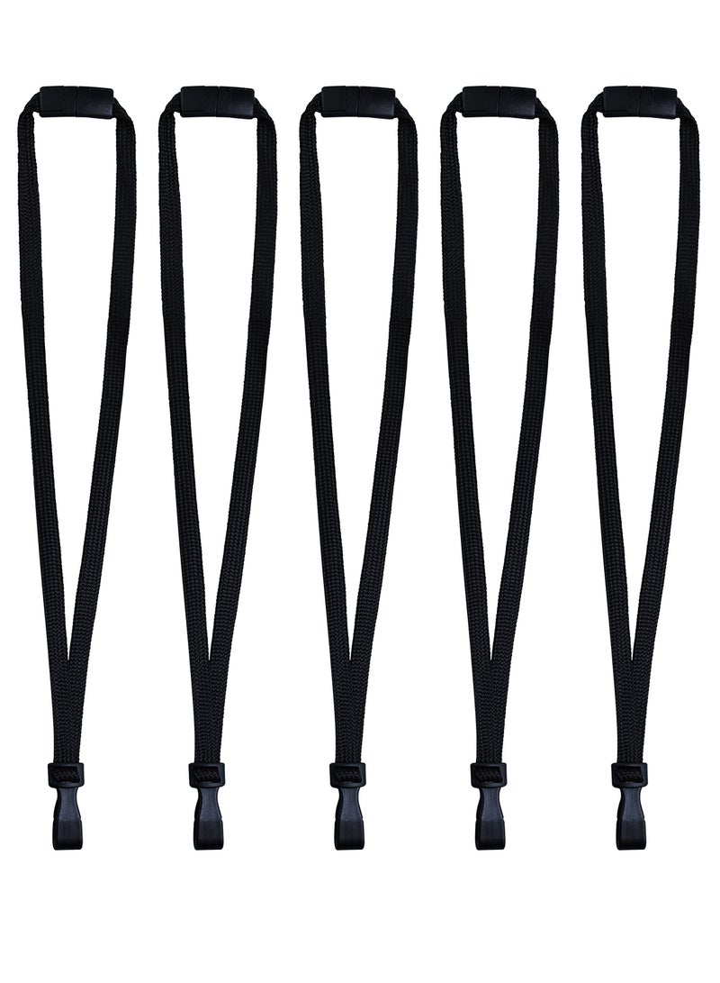 SYOSI 25 Pack ID Black Lanyards 36" Premium Adjustable Breakaway Lanyards for ID Badge Name Tag Durable Polyester Lanyard with No-Twist Plastic Clip Hook for School Hospital Cards ID Badges Black - Image 1