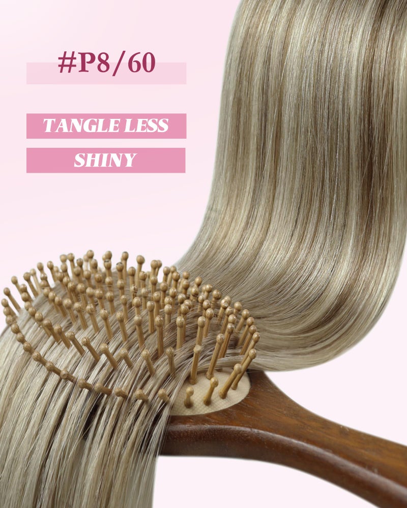 YoungSee Blonde Micro Bead Hair Extensions Human Hair 16inch Light Brown Highlight Golden Blonde Micro Loop Hair Extensions Real Human Hair Highlighted Microlink Human Hair Extension 1g/s 57g 50s - Image 2