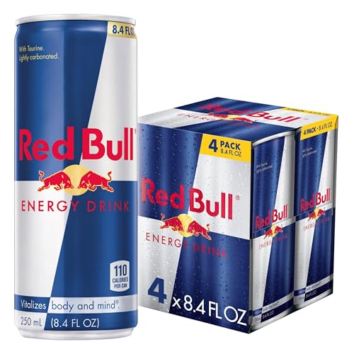 Red Bull Energy Drink with 80mg Caffeine plus Taurine & B Vitamins, 8.4 Fl Oz, Pack of 4 Cans - Image 1