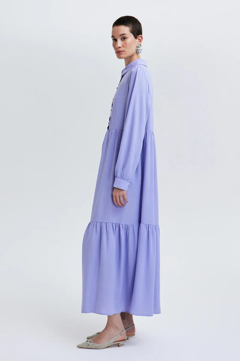 Touche Pleated Viscose Dress