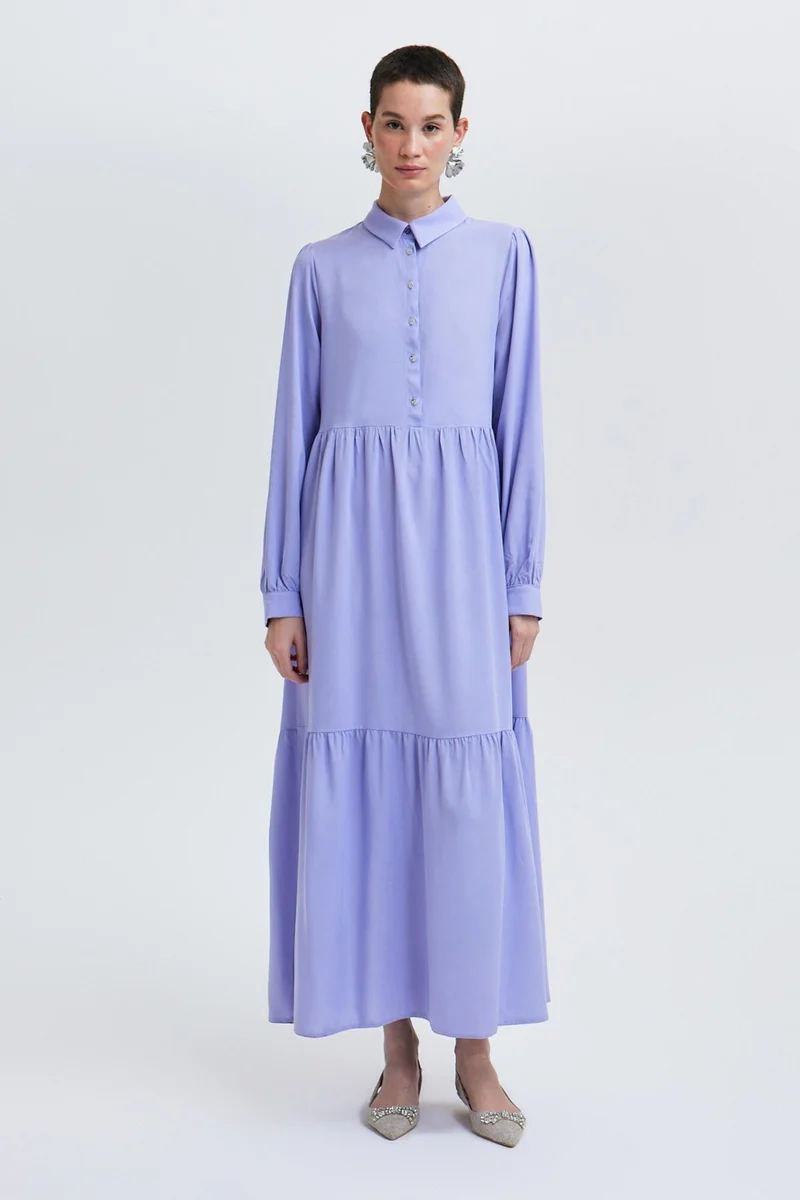 Touche Pleated Viscose Dress