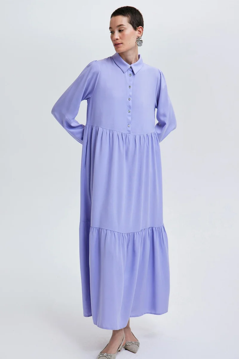 Touche Pleated Viscose Dress