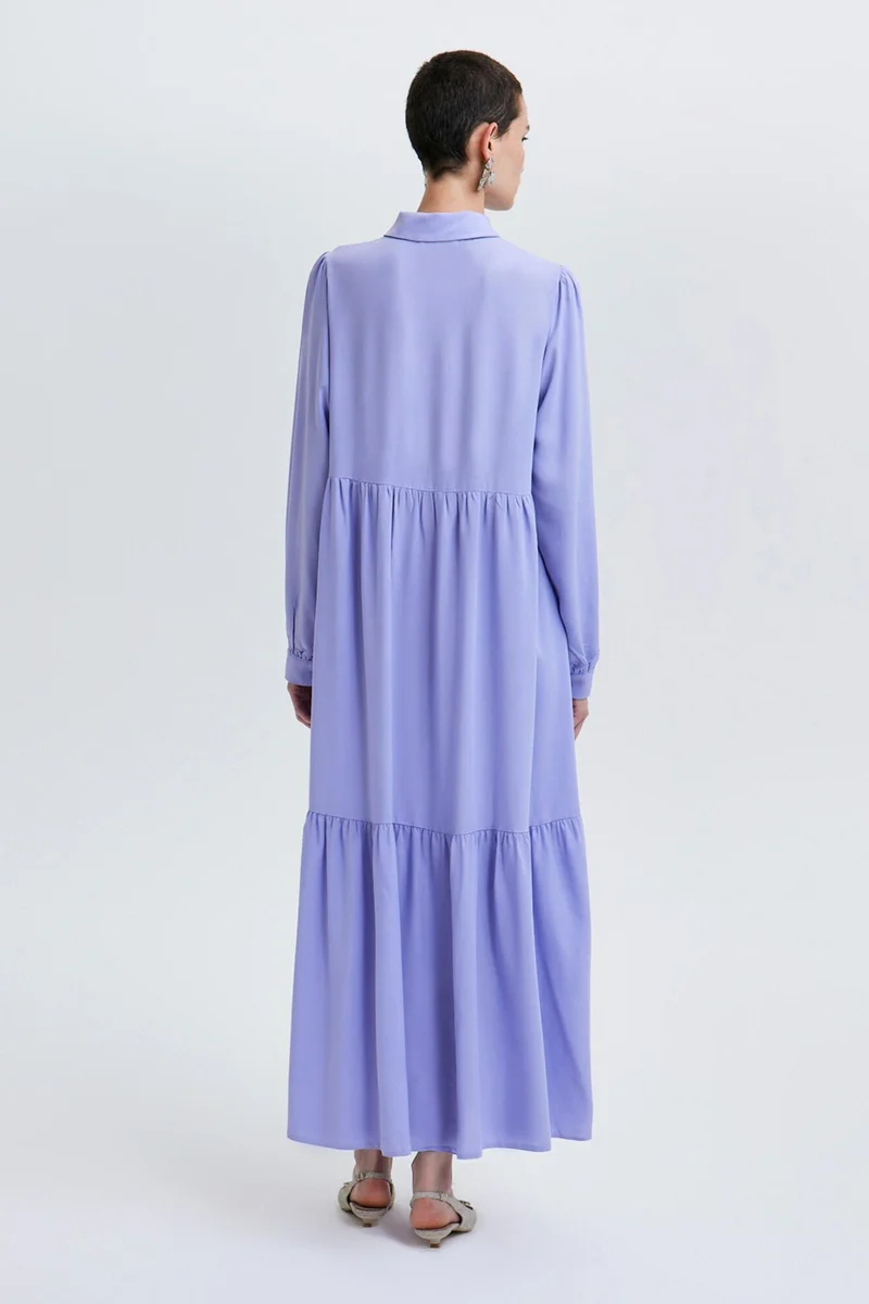 Touche Pleated Viscose Dress