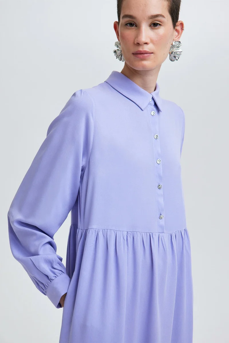 Touche Pleated Viscose Dress