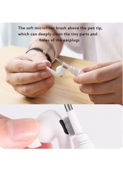 ELTRAZONE Earbuds Cleaning Pen Fits for Airpods Pro 1 2 3 Multi Cleaner Kit Soft Brush for Bluetooth Earphones Case Compact Portable Multifunctional Cleaning Kit (White)  - Image 3
