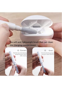 ELTRAZONE Earbuds Cleaning Pen Fits for Airpods Pro 1 2 3 Multi Cleaner Kit Soft Brush for Bluetooth Earphones Case Compact Portable Multifunctional Cleaning Kit (White)  - Image 4