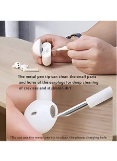 ELTRAZONE Earbuds Cleaning Pen Fits for Airpods Pro 1 2 3 Multi Cleaner Kit Soft Brush for Bluetooth Earphones Case Compact Portable Multifunctional Cleaning Kit (White)  - Image 5