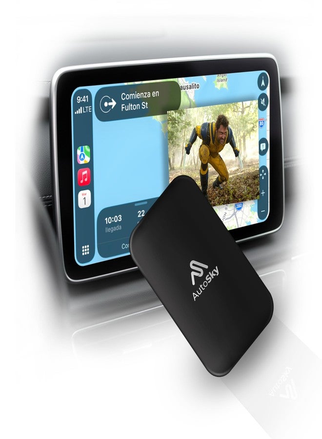 AutoSky جهاز AUTOSKY LITE Box Dual Plus - 2026 - يحول CarPlay/Android Auto إلى لاسلكي - يدعم *Netflix* وYouTube بدون إعادة الاتصال - وحدة واي فاي مزدوجة. - Image 1