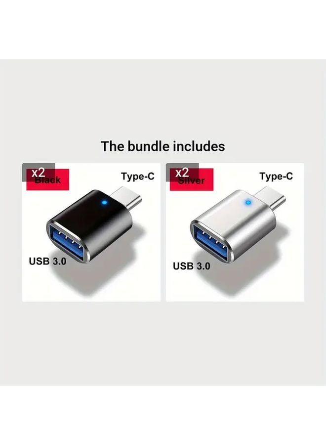 Black Mini Portable Aluminum Alloy Type C OTG Adapter 5Gbps Data Transfer USB 3 0 Converter - Image 1