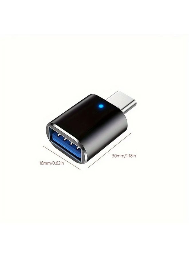 Black Mini Portable Aluminum Alloy Type C OTG Adapter 5Gbps Data Transfer USB 3 0 Converter - Image 3
