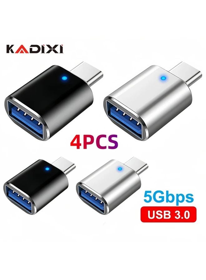 Black Mini Portable Aluminum Alloy Type C OTG Adapter 5Gbps Data Transfer USB 3 0 Converter - Image 2