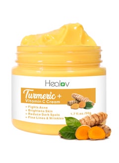 Herblov Turmeric Face Cream for Face  Body  All Natural Turmeric Skin Brightening Lotion  Turmeric Cleanses Skin Fights Acne Evens Tone Fades Scars Sun Damage  Age Spots  Pure Turmeric Cream Healing 