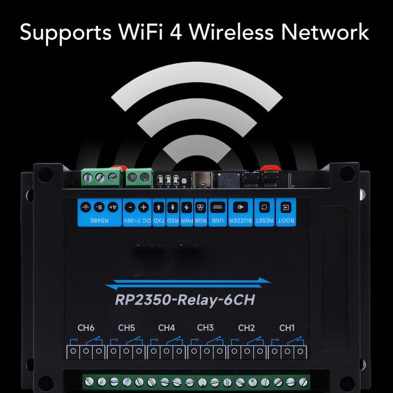 Dual Core 6 Channel Relay Module with USB C Opto Isolation 7 36V Wide Voltage Industrial Control - Image 5