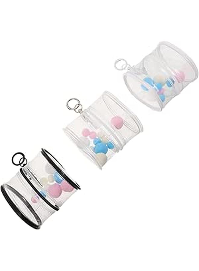 3 Pack PVC Doll Display Cases With Keychains And Hanging Clips - Image 1