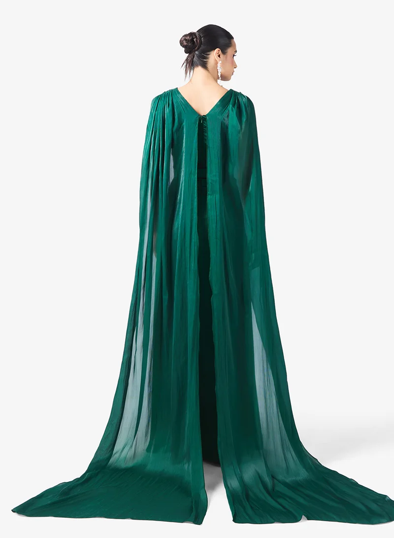 Namshi x Shimmer Draped Cape Dress