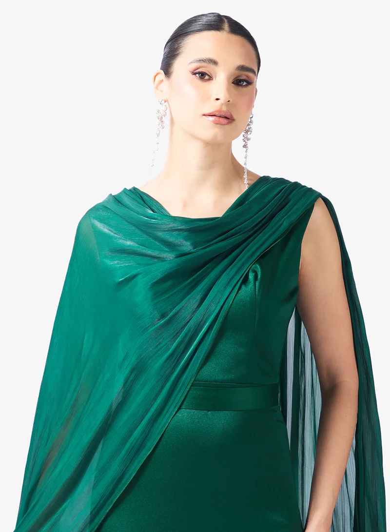 Namshi x  Shimmer Draped Cape Dress for Women | Best Price UAE