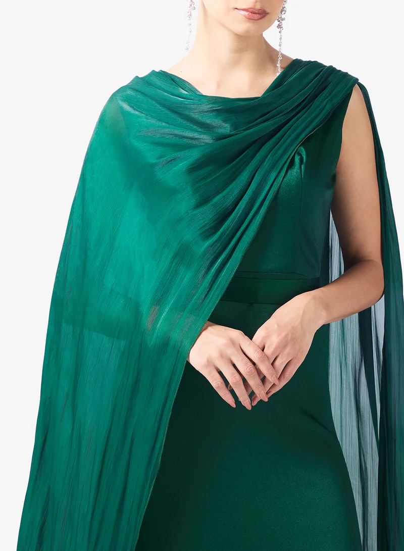 Namshi x  Shimmer Draped Cape Dress for Women | Best Price UAE