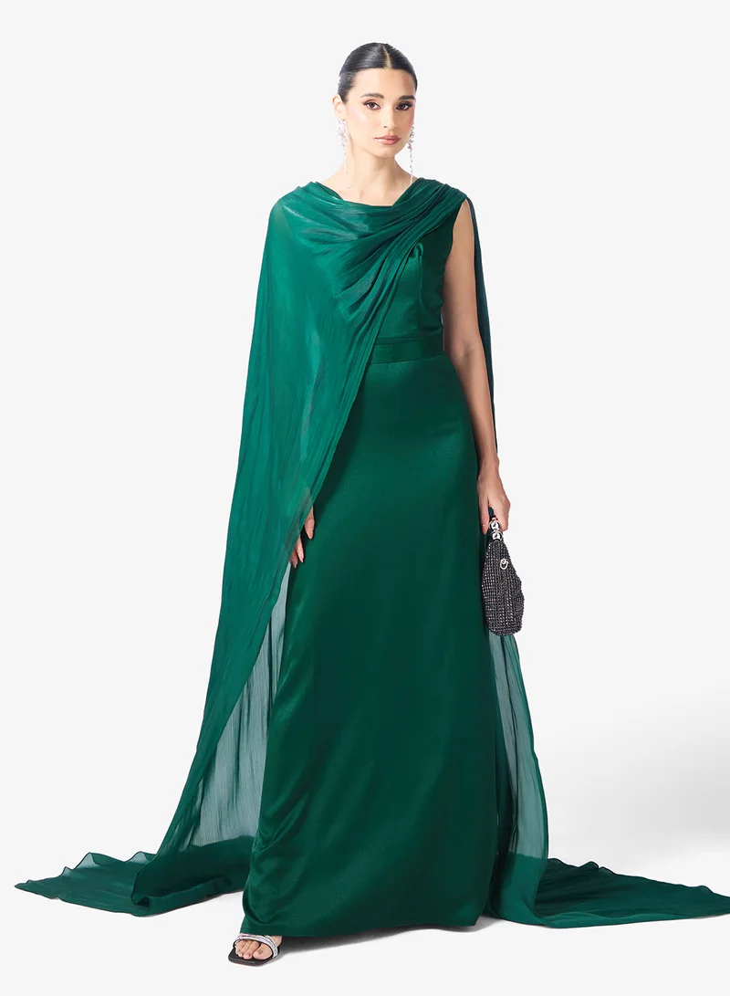 Namshi x  Shimmer Draped Cape Dress for Women | Best Price UAE