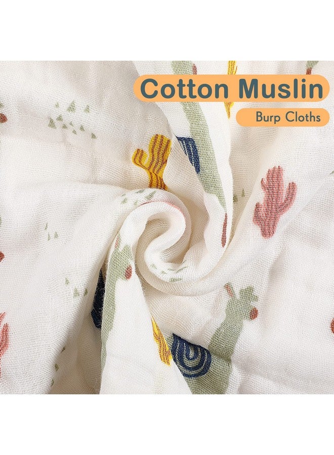 Kenning 20 Pack Muslin Baby Burp Cloths Large 20 x 10 Inches and 10 x 10 Inch Cotton Baby Burp Rags Cute Towel and Washcloths Face Towels 6 Layers Absorbent for Infant Shower, 20 Styles - Image 2