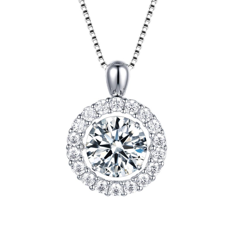 boya Dancing Moissanite Heart Pendant Necklace for Women, 1CT D Color VVS1 Excellent Cut Sterling Silver, Sparkling Anniversary Valentine Mother Day Gift for Wife Girlfriend - Image 1