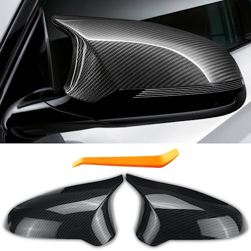 Qlhshop M Sport Side Carbon Fiber Mirror Cover Caps Replacement for 2014-2019 BMW M4/F82 F83 M3/F80 M2/F87 Accessories Exterior Trim Body Parts Tuning, 1Pair (Left-Right) - Image 1