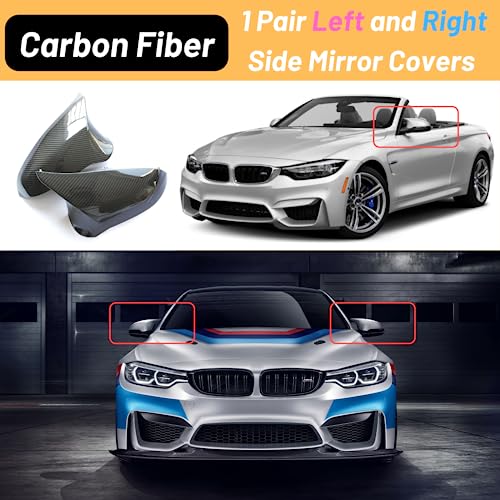 Qlhshop M Sport Side Carbon Fiber Mirror Cover Caps Replacement for 2014-2019 BMW M4/F82 F83 M3/F80 M2/F87 Accessories Exterior Trim Body Parts Tuning, 1Pair (Left-Right) - Image 5