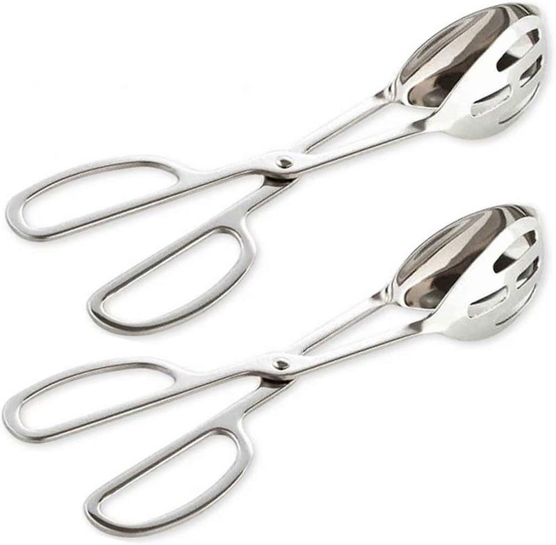 KEBE 2-PACK Serving Tongs for Buffet Party Catering, Thickening Food Serving Salad Cake Bread Kitchen Tongs, Stainless Steel - Image 1