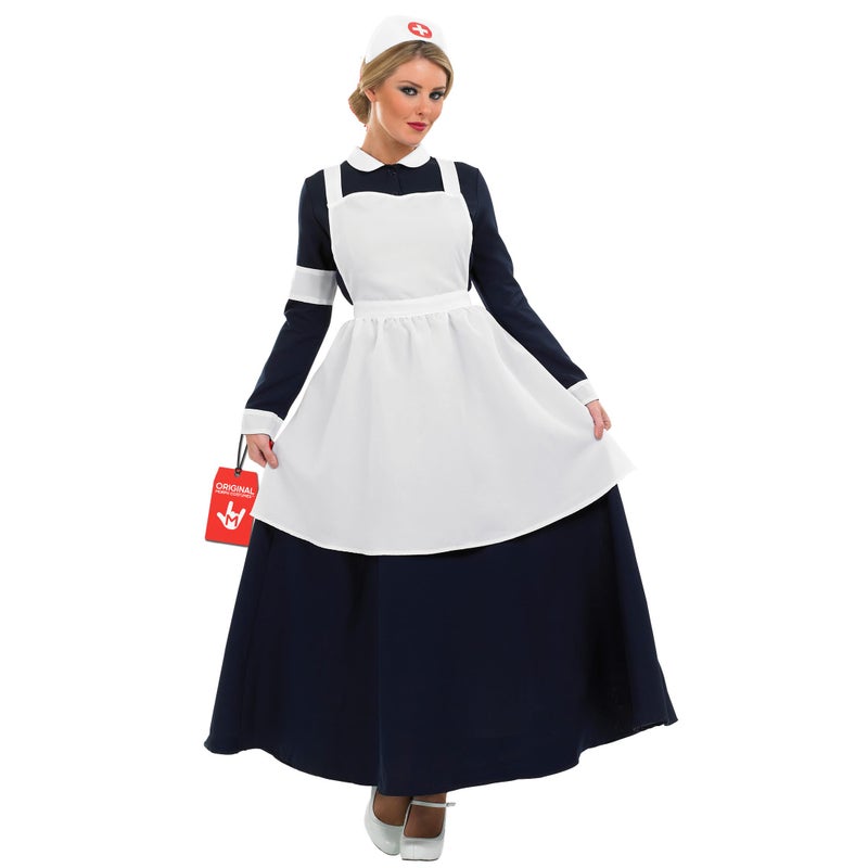 fun shack Florence Nightingale Costume Civil War Nurse Outfit Vintage Nurse Uniform Classic Medic Apron for WomenXX Large