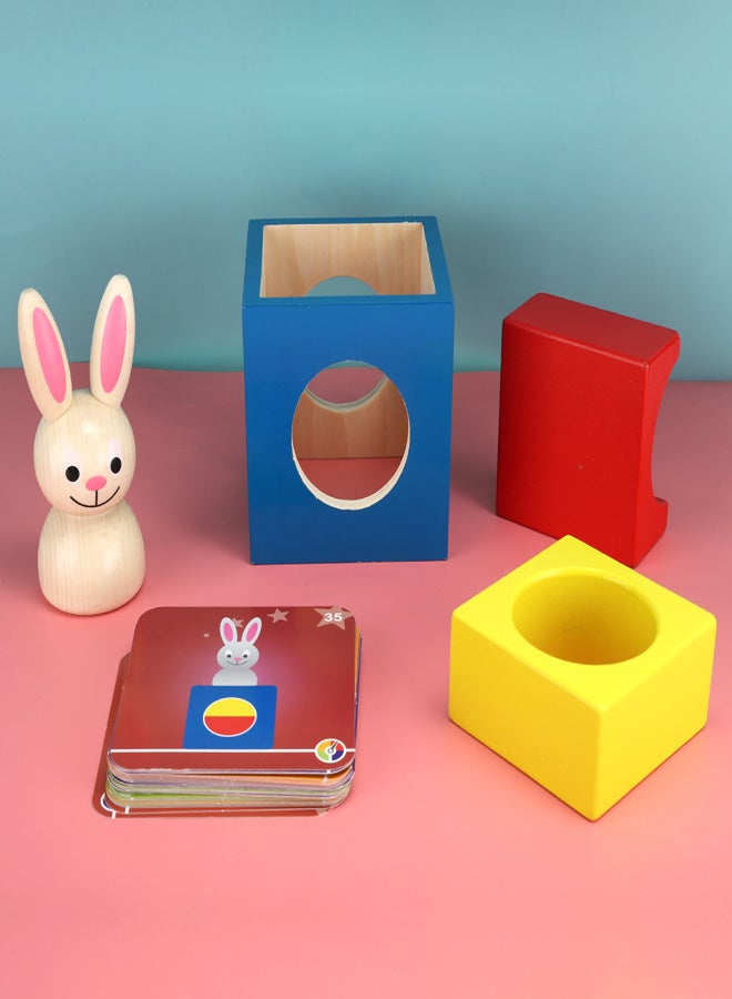 Baby Wooden Puzzle Block Box Toys Educational Interactive Toy for Children KidBaby Rabbit Puzzle Toy - Image 1