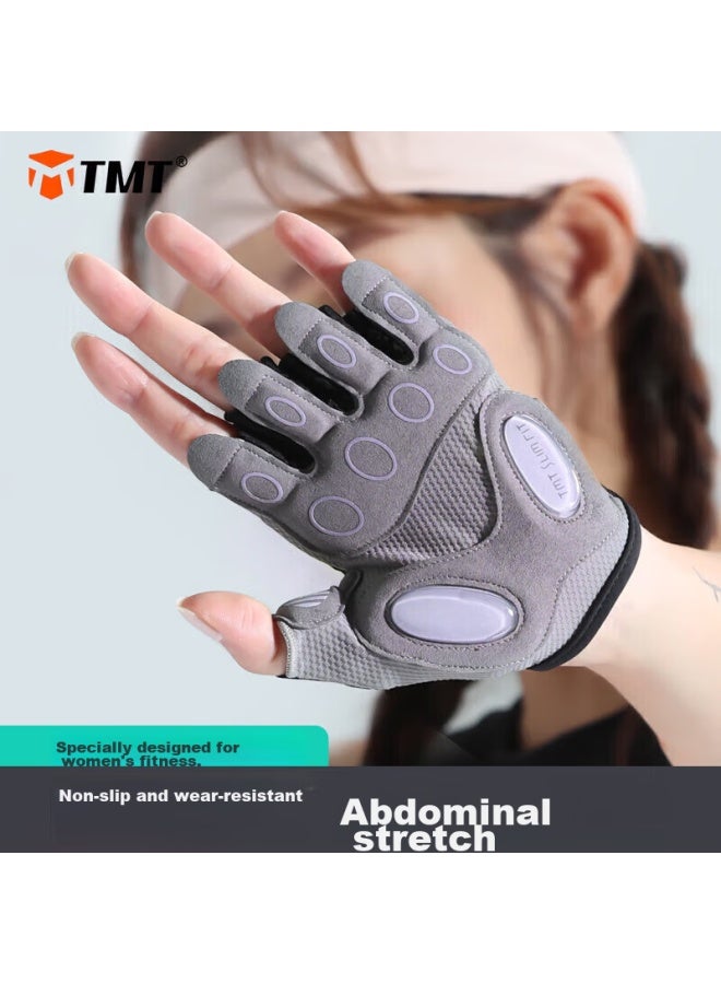 Tmt Fitness Gloves For Women, Cycling Sports Gloves, Single Bar Pull-up Barbell Training Gloves, Non-slip Bicycle Fingerless Gloves - Image 1