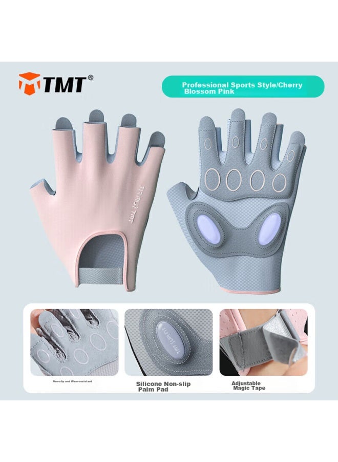 Tmt Fitness Gloves For Women, Cycling Sports Gloves, Single Bar Pull-up Barbell Training Gloves, Non-slip Bicycle Fingerless Gloves - Image 3