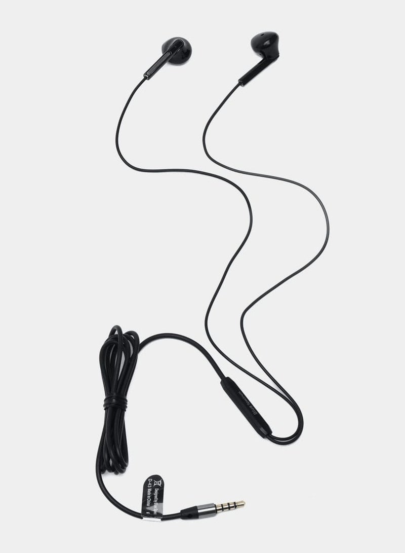 Blue Spectrum Wired Stereo Earphone Handsfree In-Ear 3.5mm Jack headset earbuds- Black - Image 1