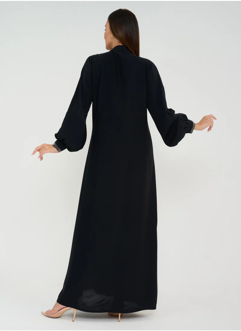Rosette Abaya Colors Embroidery Abaya