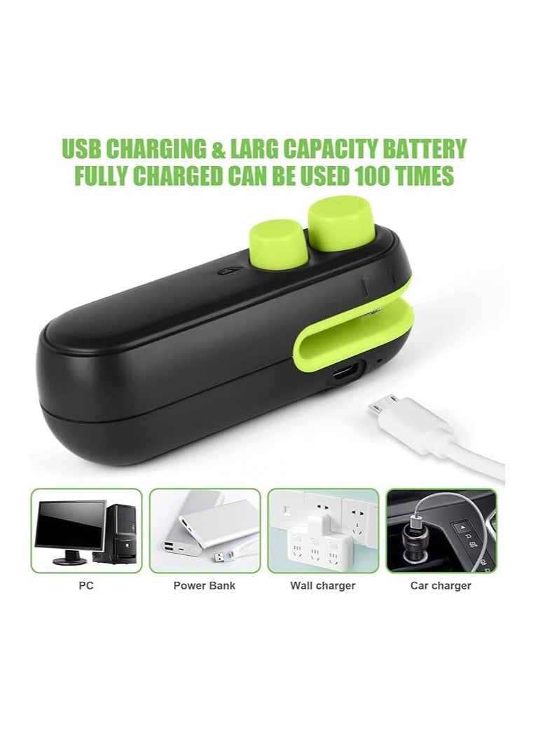 Durable Mini Bag Sealer, Rechargeable Type C, Handheld Heat Sealer, Plastic Bag Sealer for Fresh Food, Snacks, Fruits, Cookies (White) - Image 2