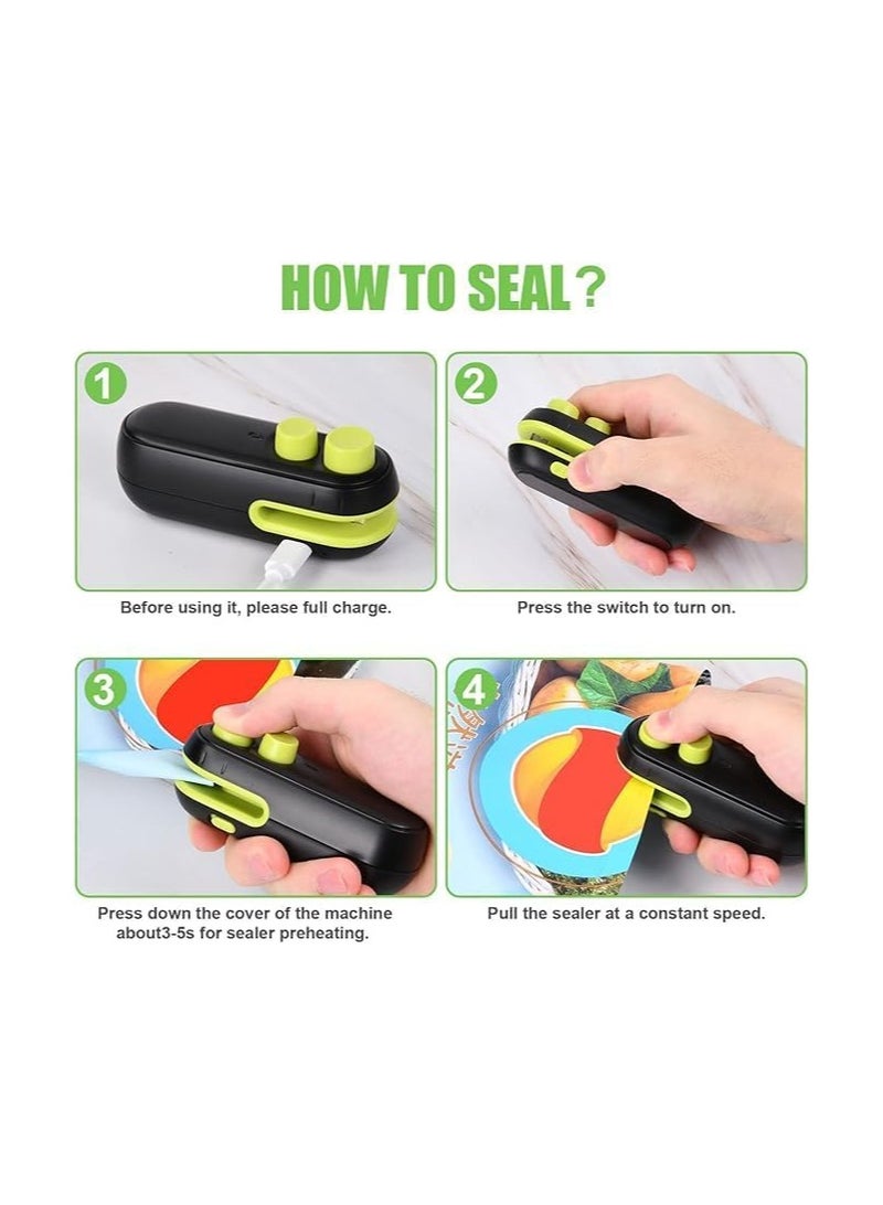 Durable Mini Bag Sealer, Rechargeable Type C, Handheld Heat Sealer, Plastic Bag Sealer for Fresh Food, Snacks, Fruits, Cookies (White) - Image 3